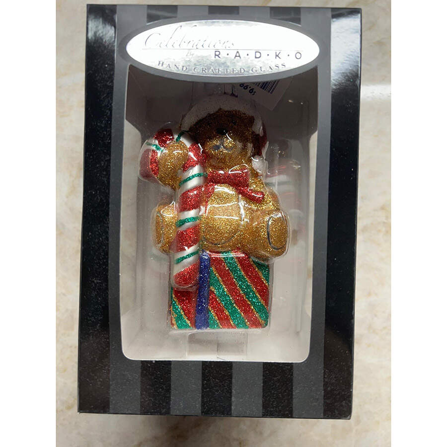 Celebrations Santa Bear With Candy Cane - No Box by Christopher Radko-1