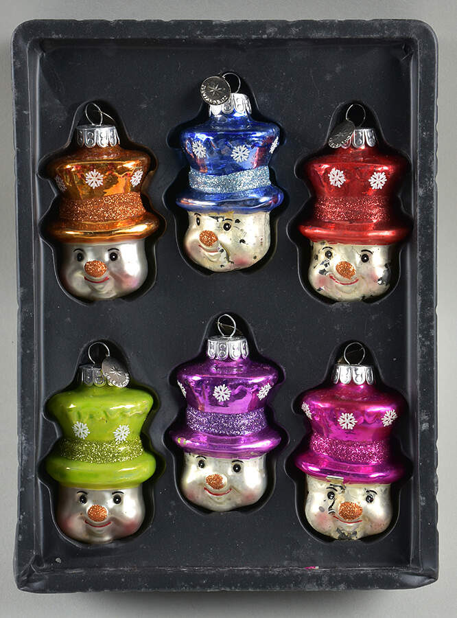 Celebrations Snowmen Head- Set Of 6 - No Box by Christopher Radko-1