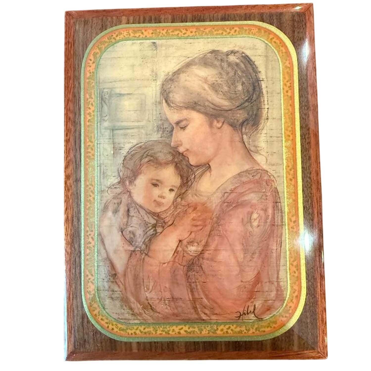 Reuge Music Boxes Edna Hibel Mother & Child-Emperor Walz - No Box by Reuge-1
