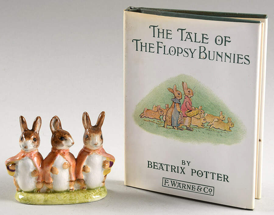 Beatrix Potter Book & Figurine Set The Tale Of The Flopsy Bunnies - Boxed by Royal Doulton-1