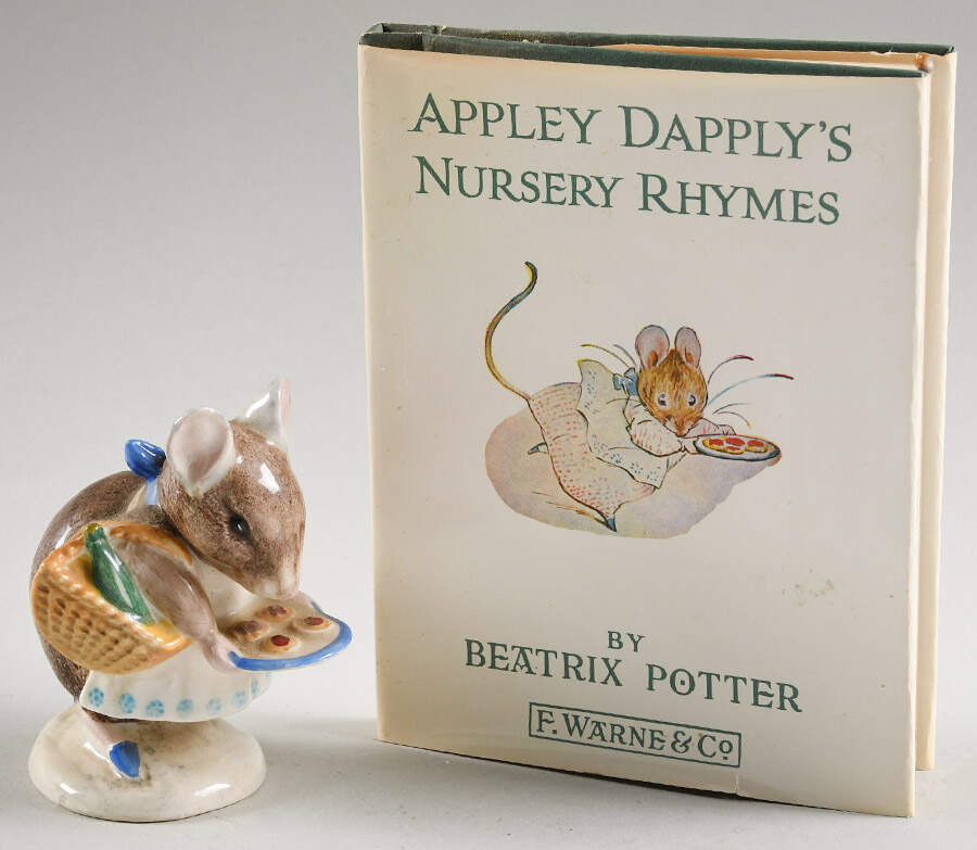 Beatrix Potter Book & Figurine Set Apple Dapply's Nursery Rhymes - Boxed by Royal Doulton-1