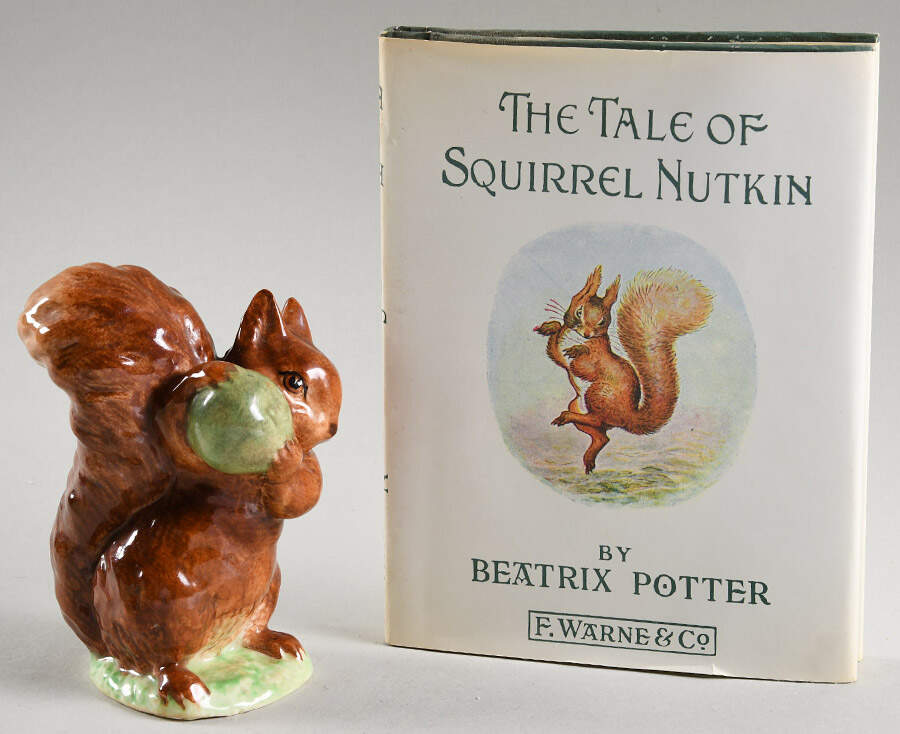 Beatrix Potter Book & Figurine Set The Tale Of Squirrel Nutkin - Boxed by Royal Doulton-1