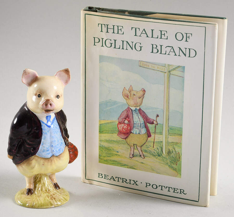 Beatrix Potter Book & Figurine Set The Tale Of Pigling Bland - With Box by Royal Doulton-1
