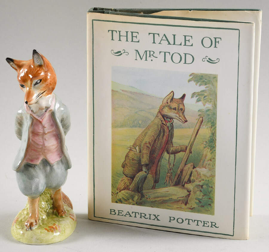 Beatrix Potter Book & Figurine Set The Tale Of Mr. Tod - Tommy Brock - Boxed by Royal Doulton-1