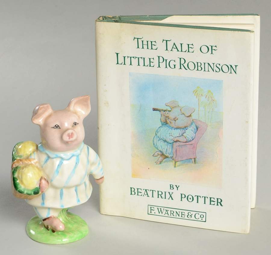 Beatrix Potter Book & Figurine Set The Tale Of Little Pig Robinson - Boxed by Royal Doulton-1