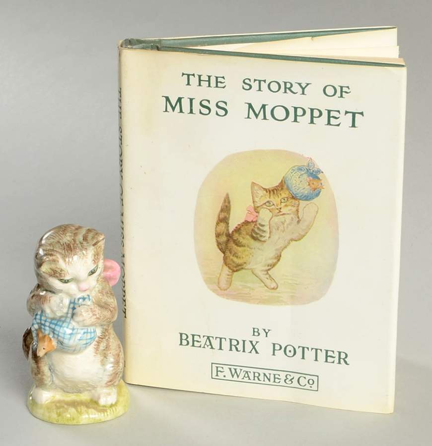 Beatrix Potter Book & Figurine Set The Story Of Miss Moppet - Boxed by Royal Doulton-1