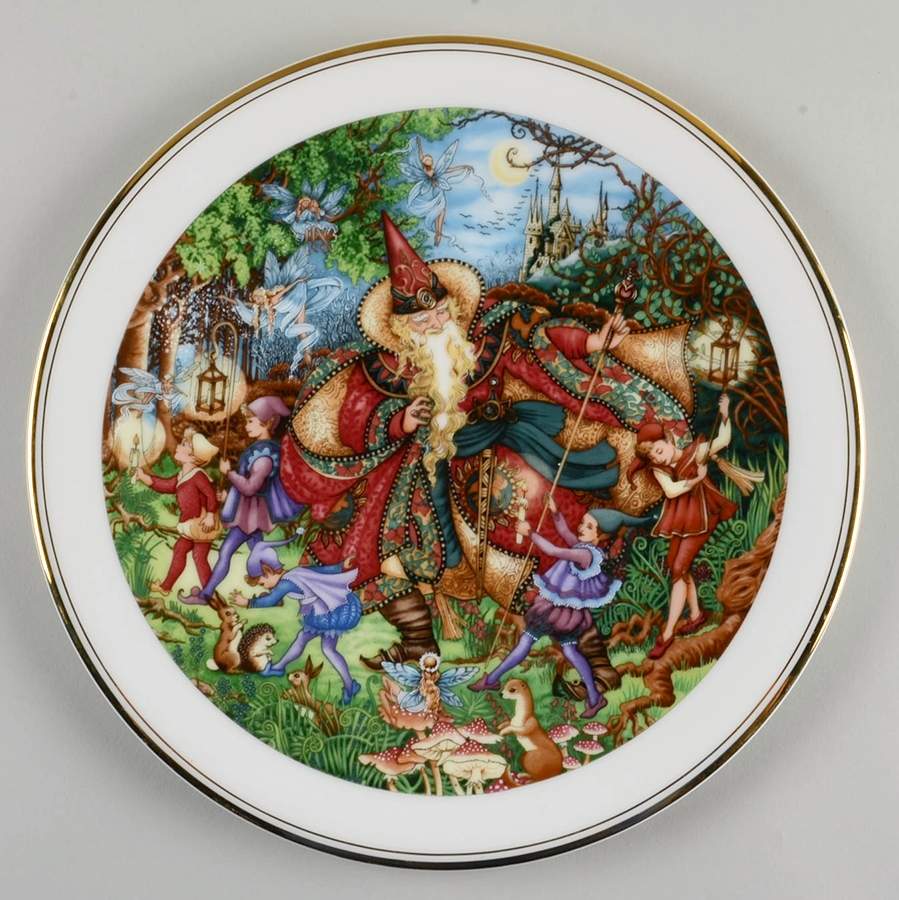 Spellbinder Plates Moonlight Dance-Wizard With Wand - No Box by Royal Doulton-1