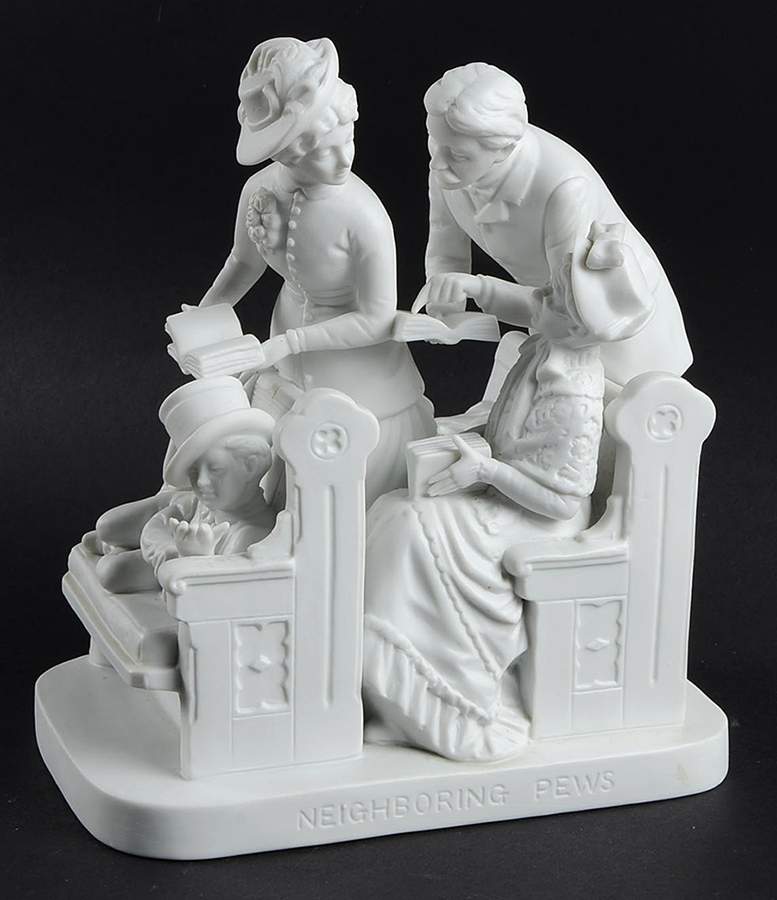 Rogers Group White Figurines Neighboring Pews - No Box by Reed & Barton-1