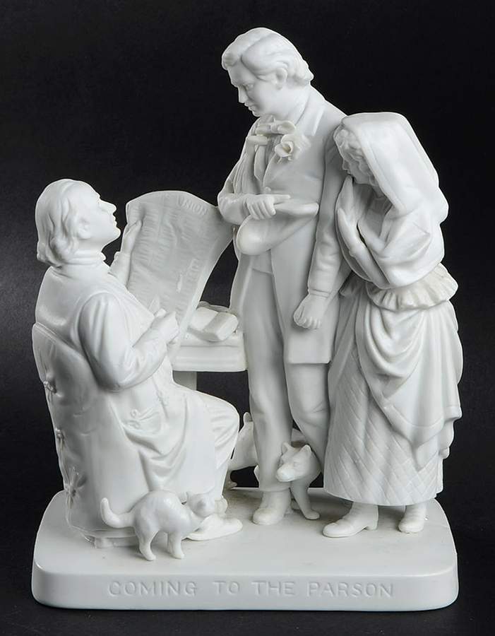 Rogers Group White Figurines Coming To The Parson - No Box by Reed & Barton-1