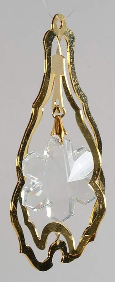 Snow Crystals Ornaments Pear Shape - With Box by Reed & Barton-1