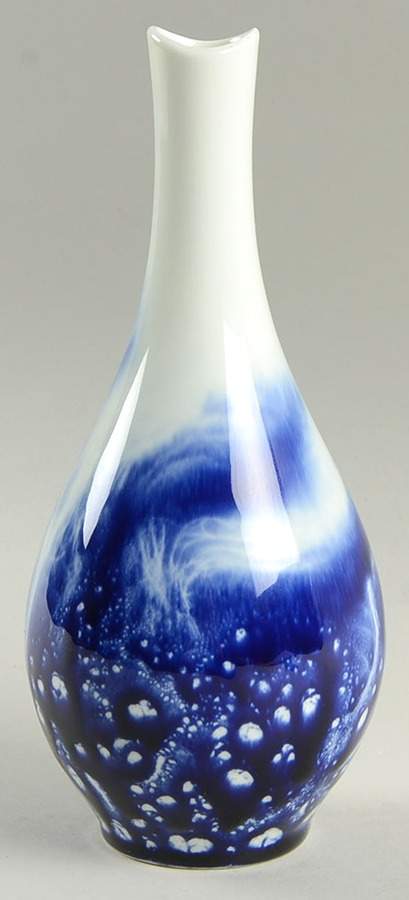 Flambe - Blue Vase - Veined - No Box by Royal Doulton-1
