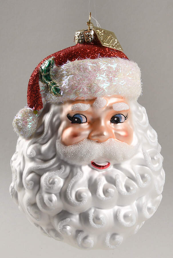 Sparkle Bright Santa Head - No Box by Christopher Radko-1