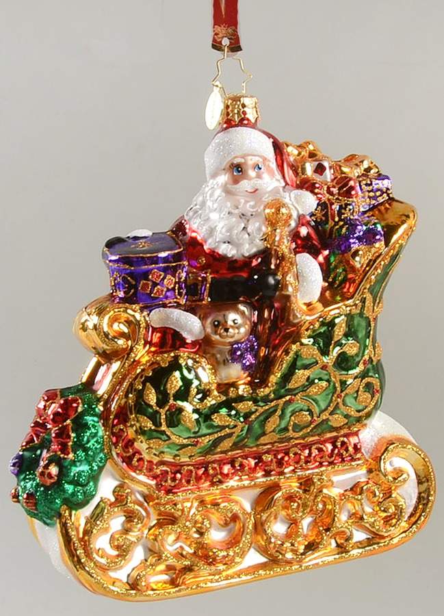 2018 Christmas Radko Ornaments St Nick Sleigh Ride - No Box by Christopher Radko-1