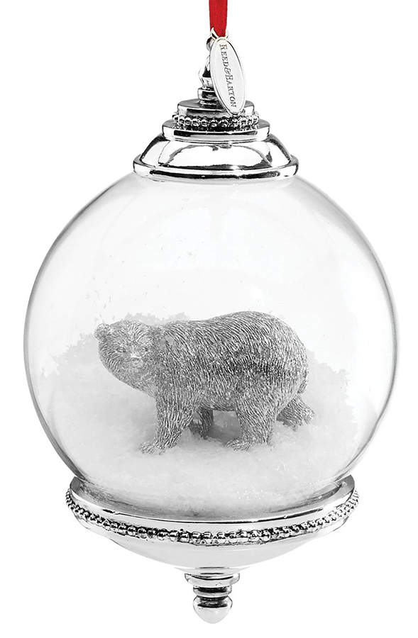 North Pole Bound Ornaments Polar Bear Snowglobe Ornament - Boxed by Reed & Barton-1