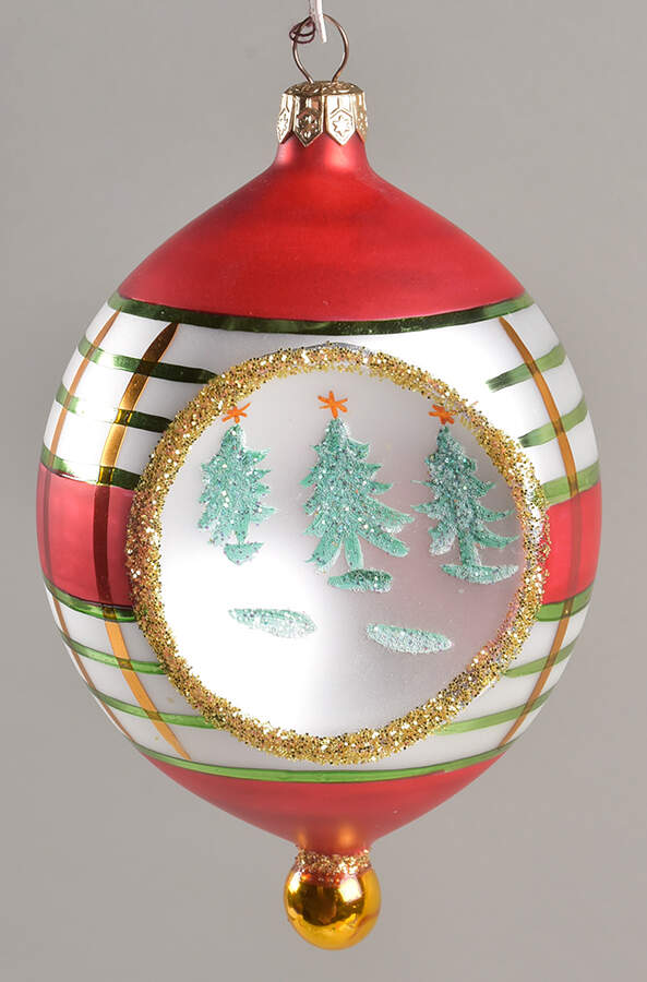 Teardrop (Shaped) Ornaments Scotch Pine-Red - No Box by Christopher Radko-1