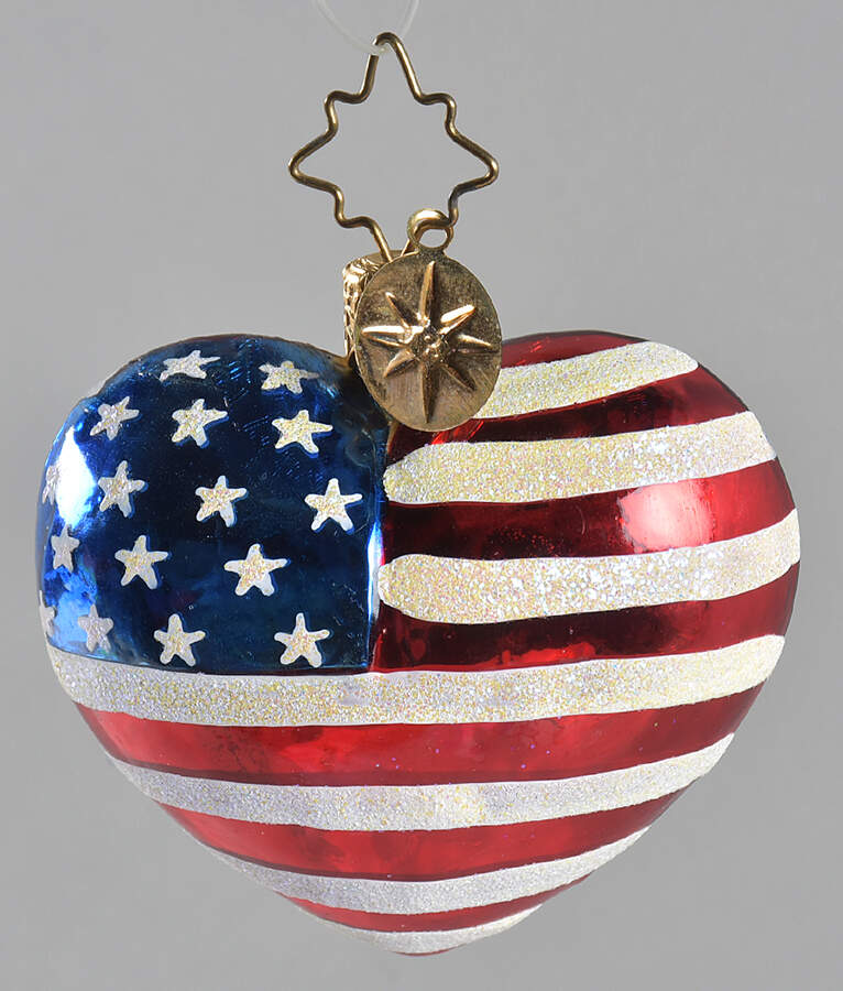 Patriotic America's Heart Gem - No Box by Christopher Radko-1