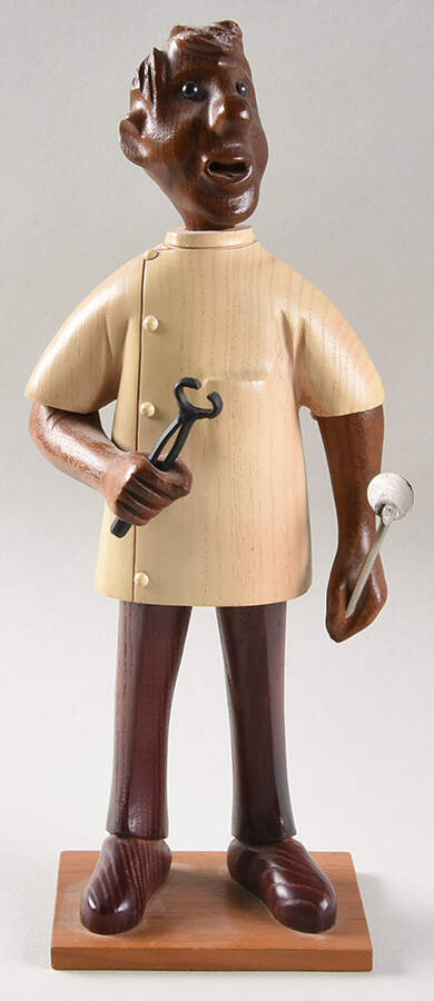 Carved Wooden Figurines Dentist-African American - No Box by Romer-1
