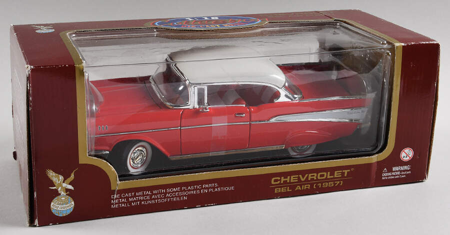Die Cast Model Red Chevrolet Bel Air-1957 - With Box by Road Legends-1