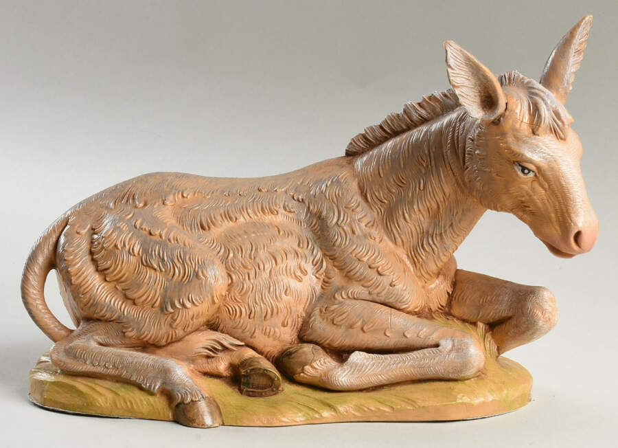 Fontanini Nativity 12 Inch Scale Seated Donkey - Boxed by Roman-1