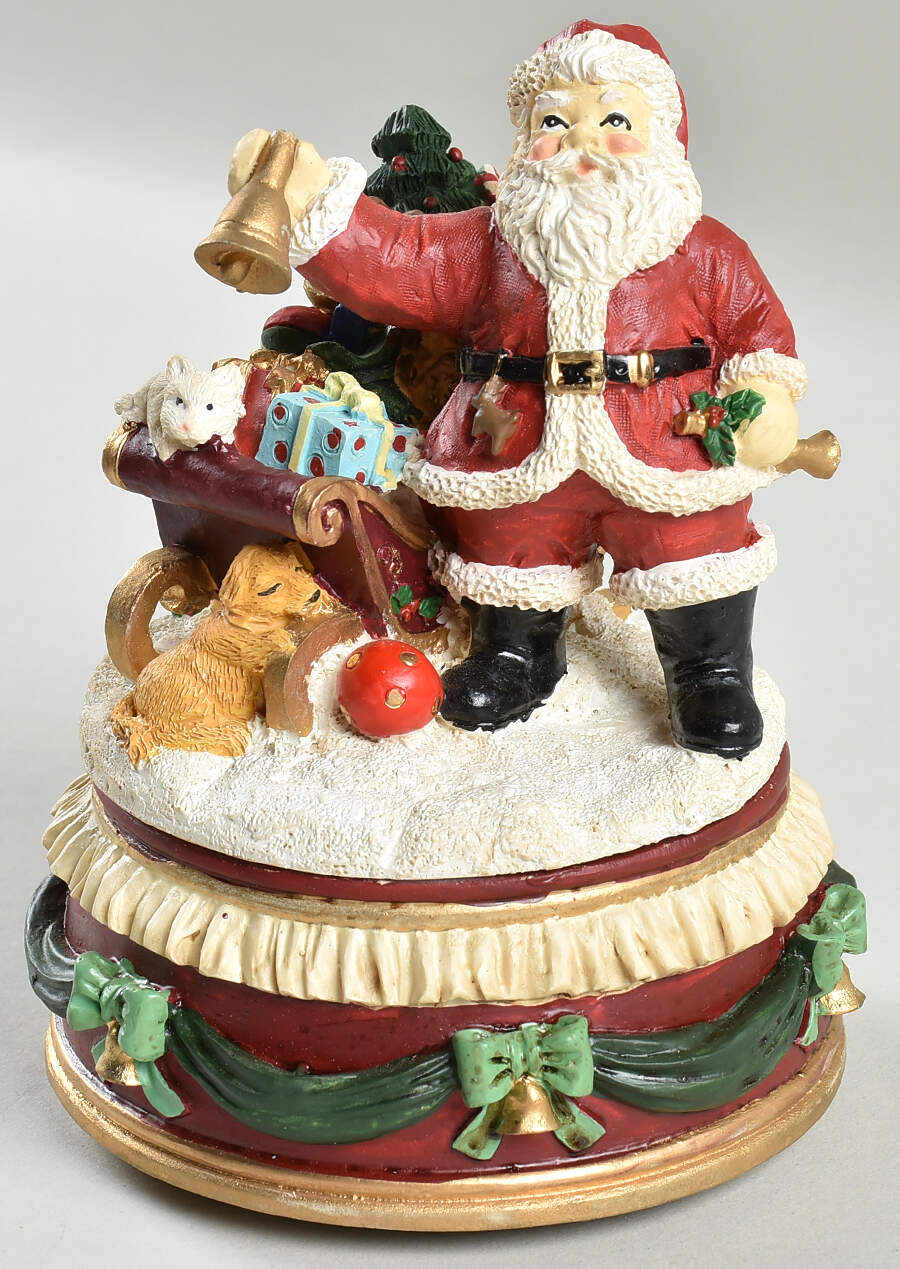 Christmas Carol Music Box Santa With Bell - No Box by RGA Industries-1