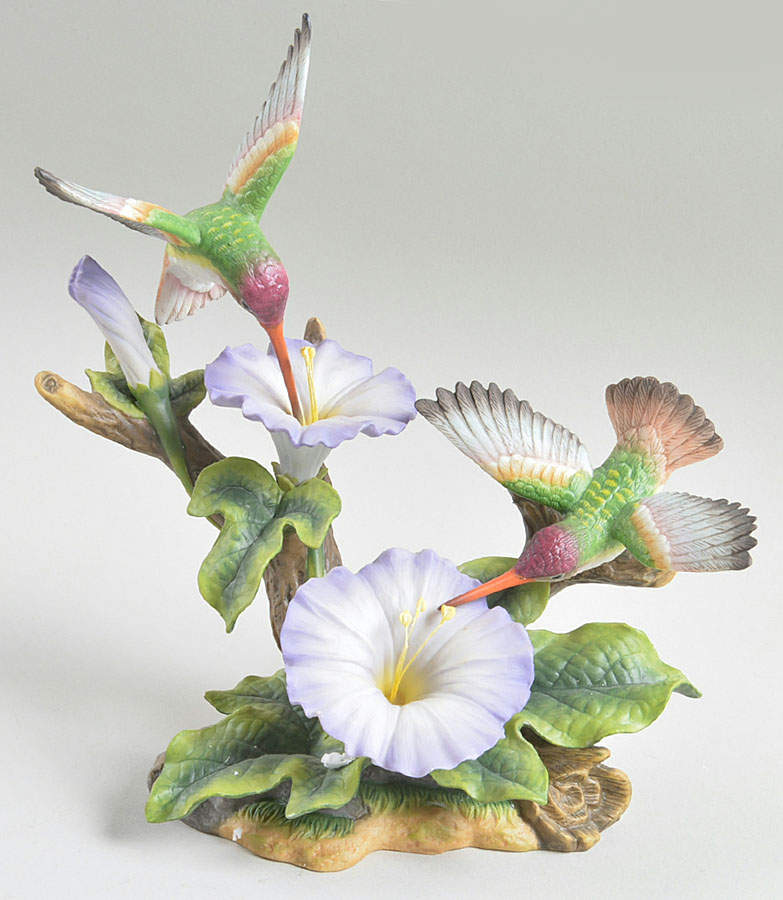 Sadek Bird Figurines Hummingbird & Lilac Morning Glory - No Box by Sadek-1