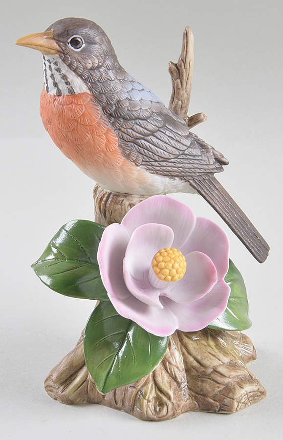 Sadek Bird Figurines Robin-With Pink Flower - No Box by Sadek-1