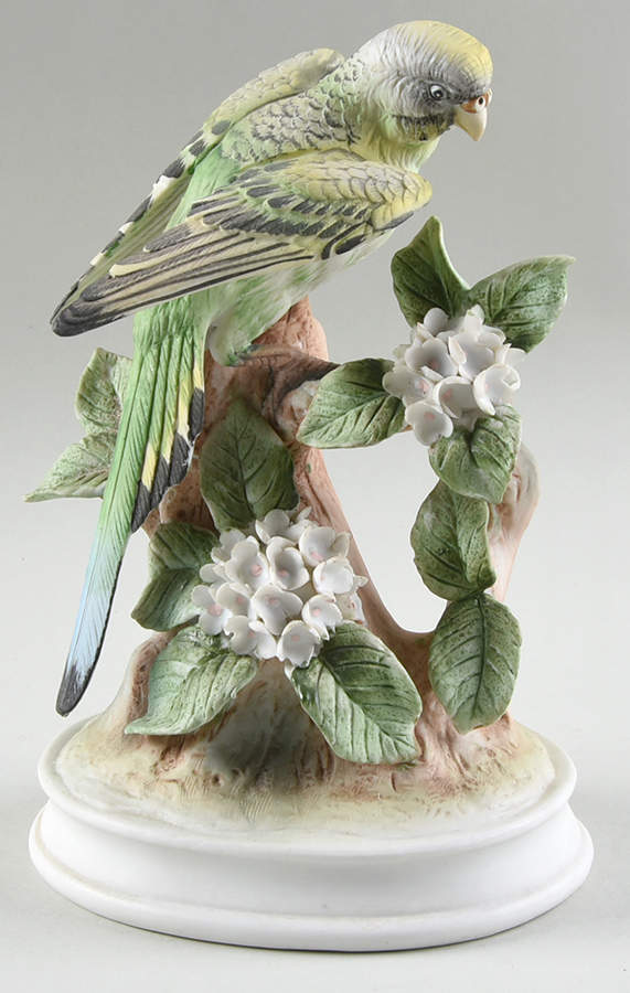 Sadek Bird Figurines Parakeet-Green-Double Flower - No Box by Sadek-1
