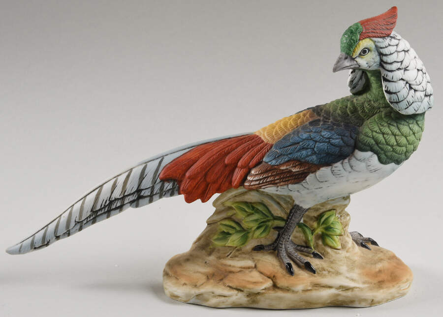 Sadek Bird Figurines Silver Pheasant - No Box by Sadek-1