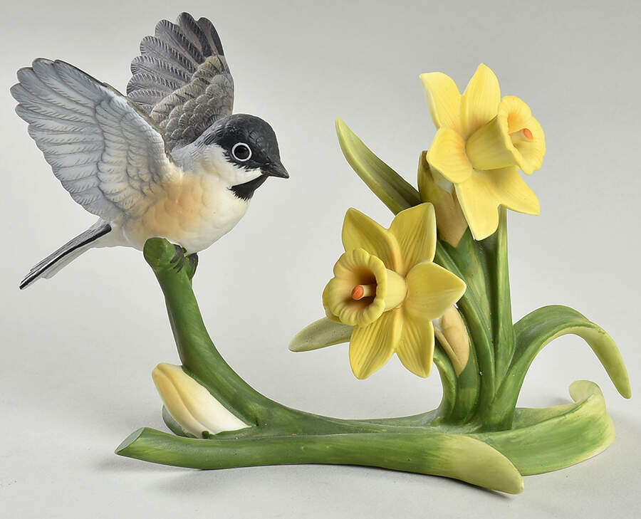 Sadek Bird Figurines Chickadee With Daffodil - No Box by Sadek-1