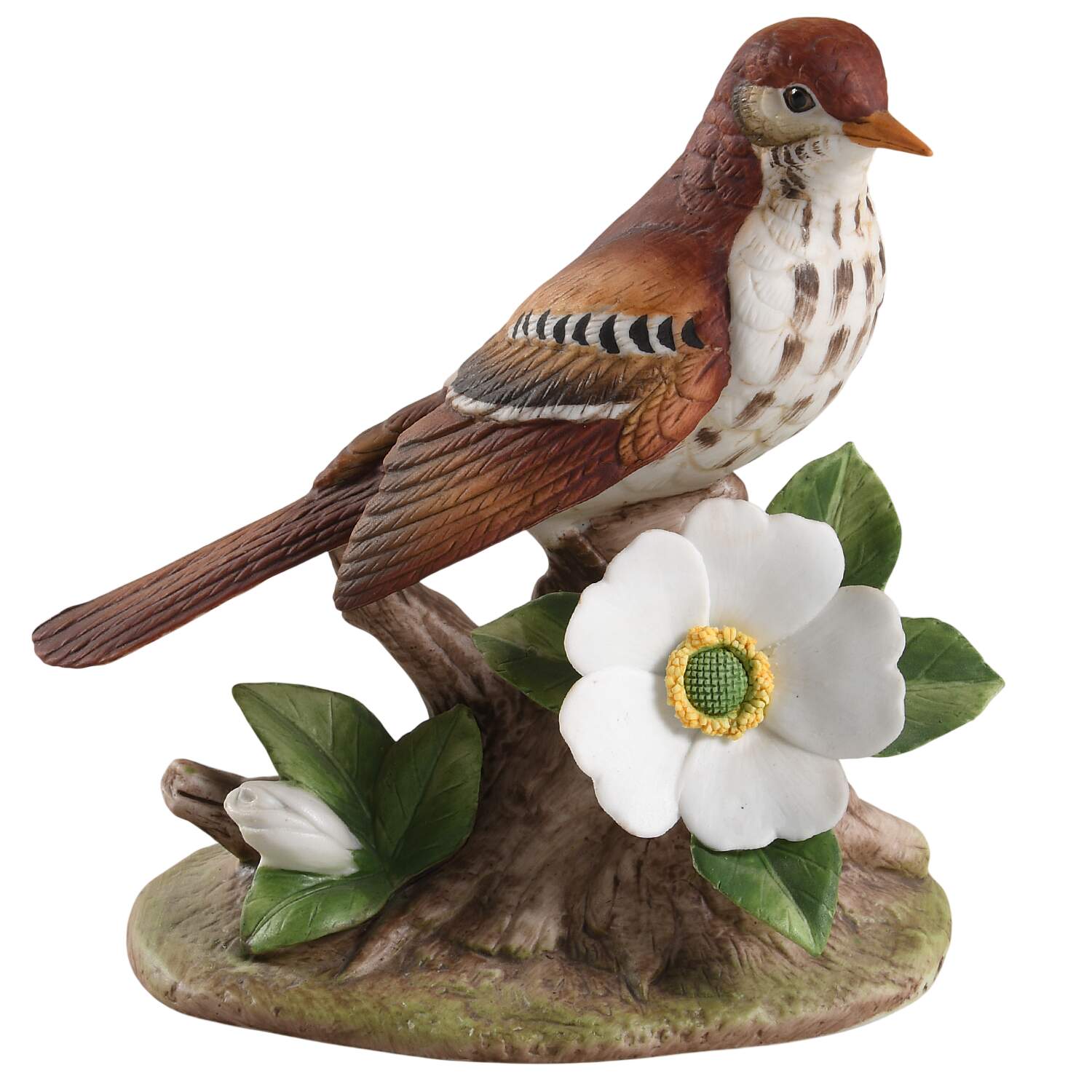 Sadek Bird Figurines Brown Thrasher W/Cherokee Rose - No Box by Sadek-1