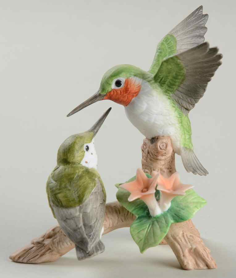 Sadek Bird Figurines Ruby Throated Hummingbirds - No Box by Sadek-1