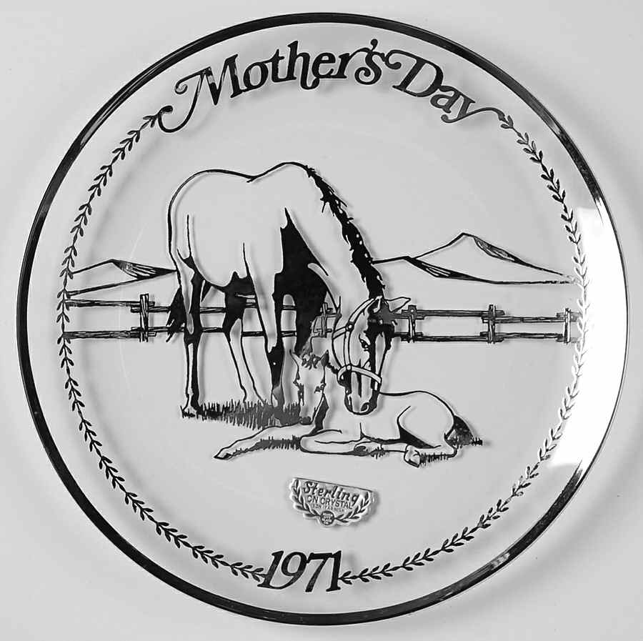 Mothers Day Plate Mare & Foal - No Box by Sterling America-1