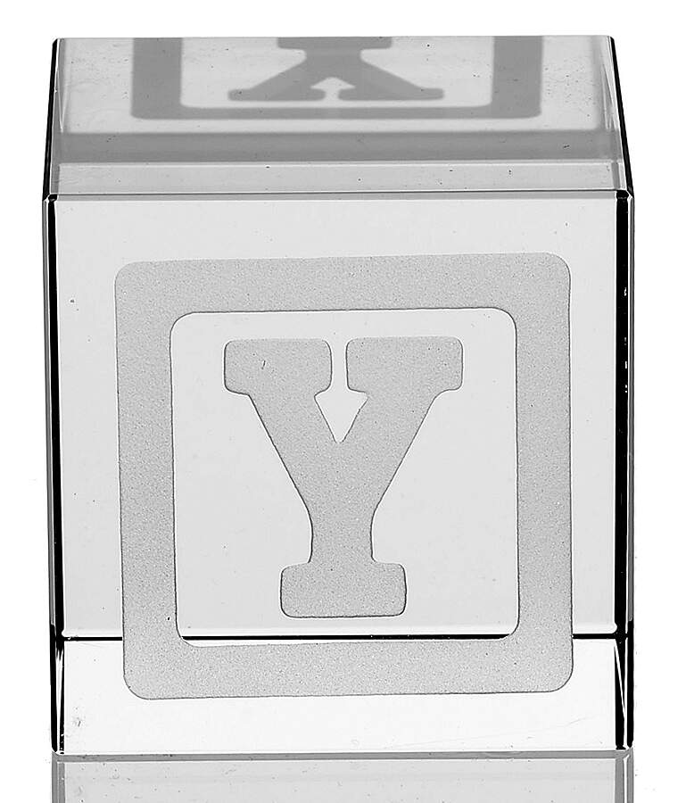 Baby's Blocks Baby's Block Y-Paperweight - Boxed by Steuben-1