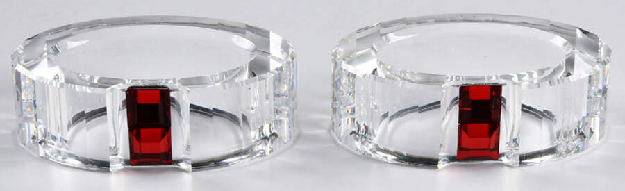 Rainbow Napkin Rings Siam Zircon-Set Of 2 - Boxed by Swarovski-1