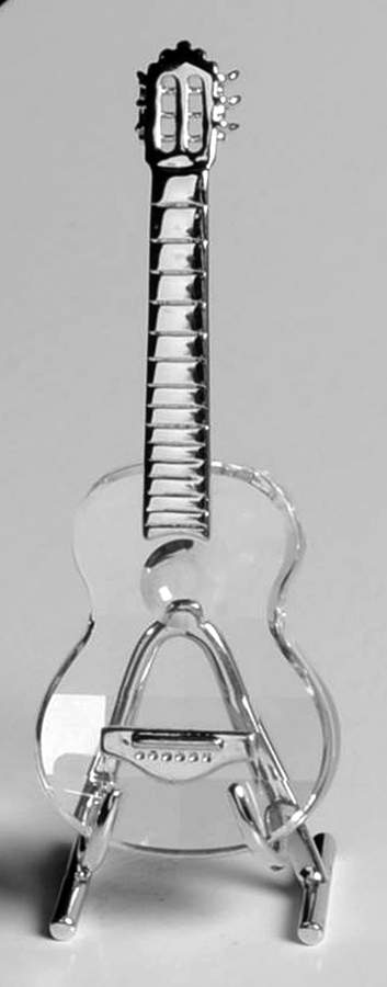 First Steps Guitar-Rhodium Detail - Boxed by Swarovski-1
