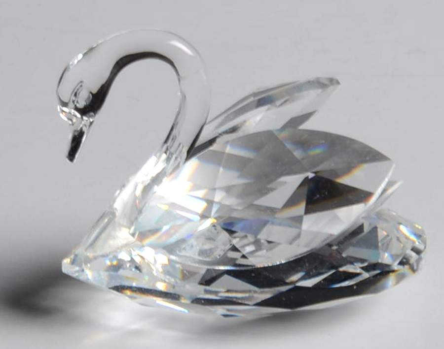 Beauties of the Lake Swan-Small-Faceted Bottom - Boxed by Swarovski-1