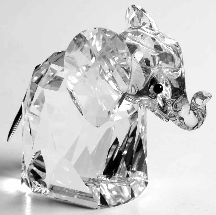African Wildlife Elephant-Large-Floppy Metal Tail-Var 2 - No Box by Swarovski-1