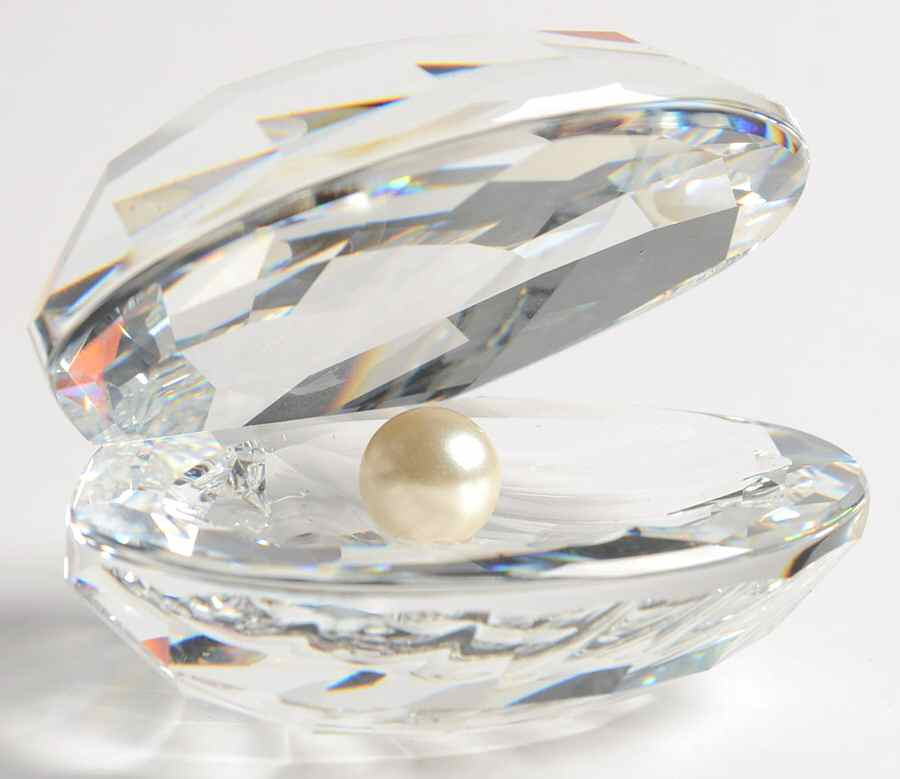 Aquatic Worlds Shell With Pearl-Open With White Pearl - No Box by Swarovski-1