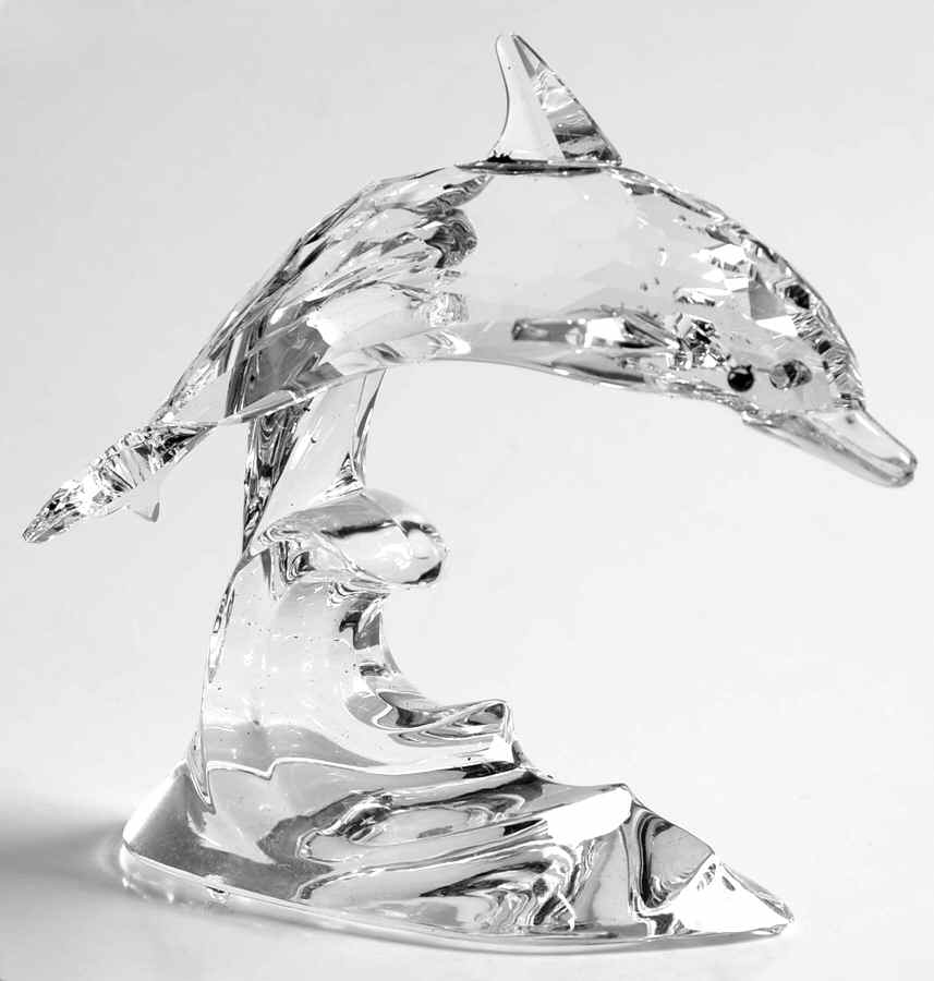 Aquatic Worlds Dolphin-Clear Wave Base - Boxed by Swarovski-1