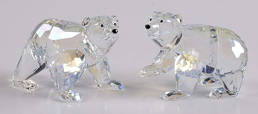 Collectors Society Figurines Polar Bear Cubs-Companion-Set Of 2 - No Box by Swarovski-1