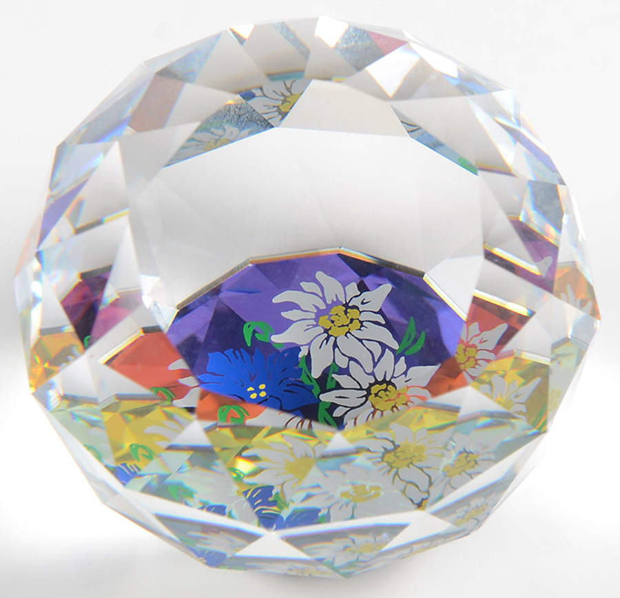 Swarovski Paperweights Edelweiss-Blue & White Flowers - Boxed by Swarovski-1