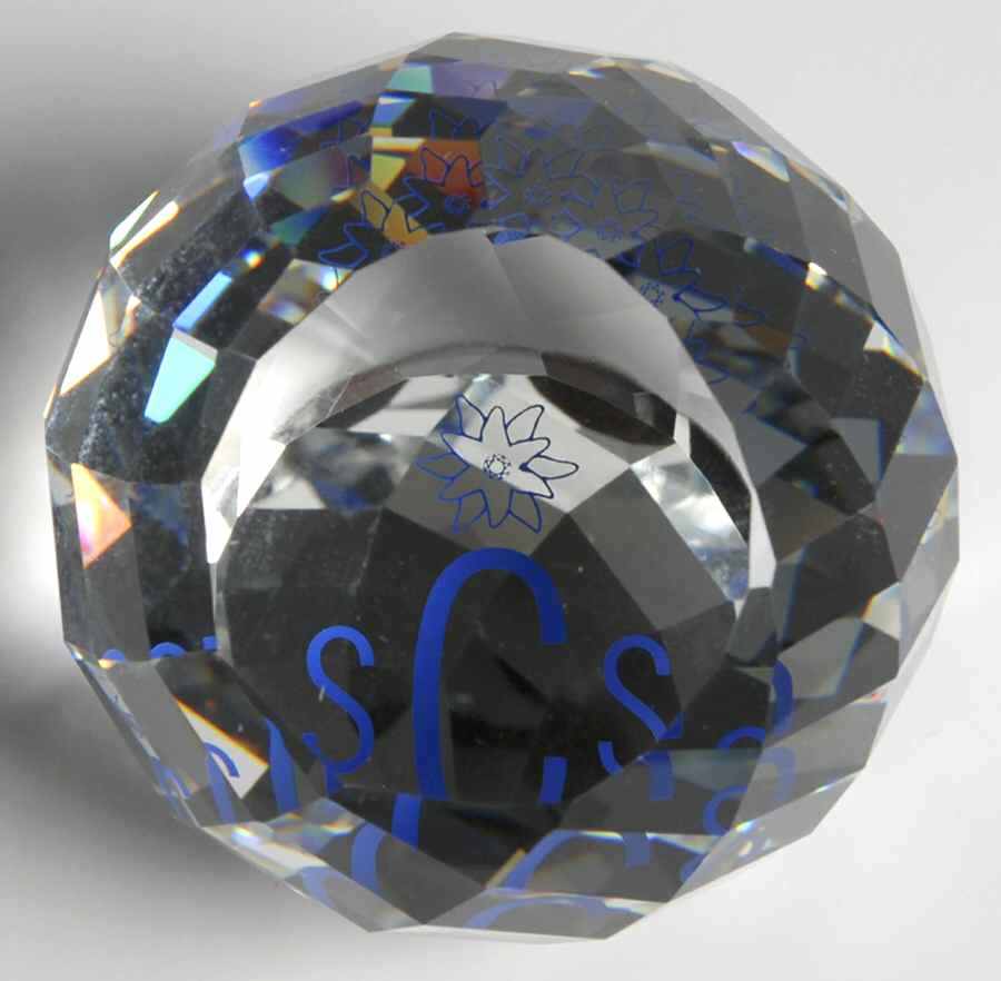Swarovski Paperweights Scs Round Paperweight-Flower-Blue - No Box by Swarovski-1