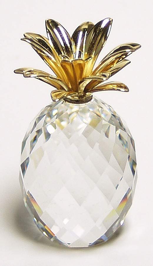 Sparkling Fruit Pineapple-Large Gold Smooth Leaves - Boxed by Swarovski-1