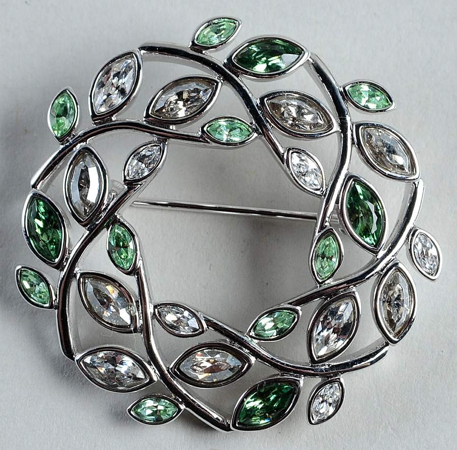 Brooches - Pins Wreath Brooch - No Box by Swarovski-1