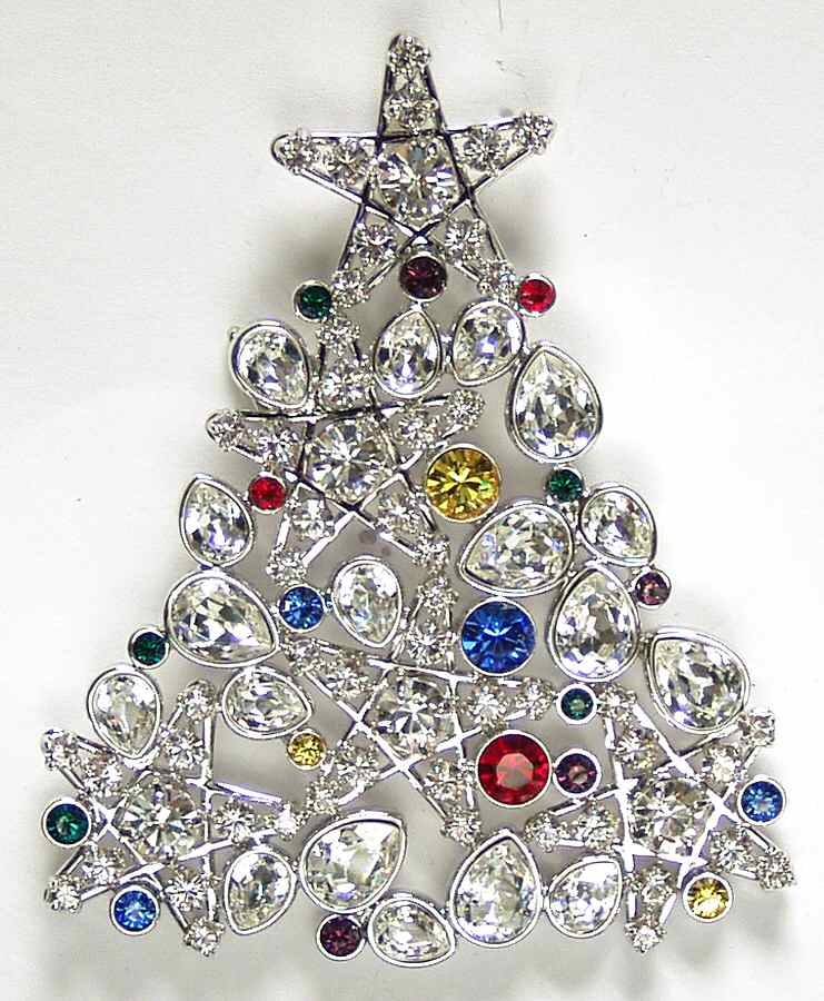 Rockerfeller Center Collection Tree Brooch - 2006 - Boxed by Swarovski-1