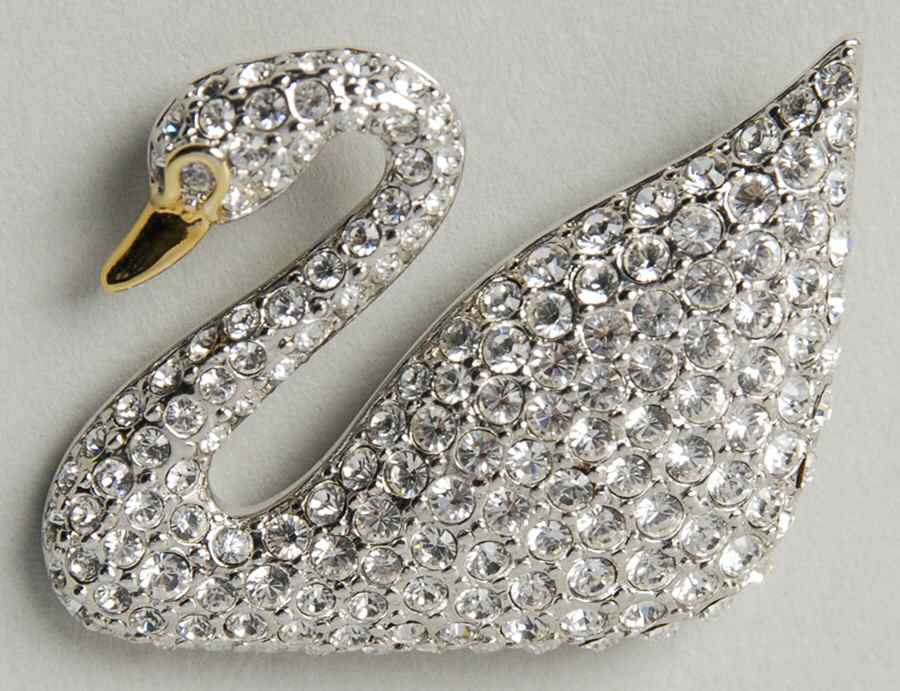 Brooches - Pins Centenary Swan 1895-1995 - No Box by Swarovski-1