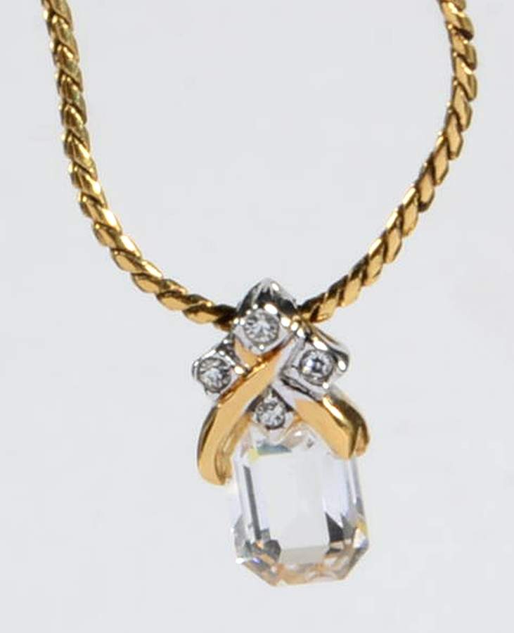 Pendants & Necklaces Emerald Cut Crystal W/4 Stones Necklace - Boxed by Swarovski-1