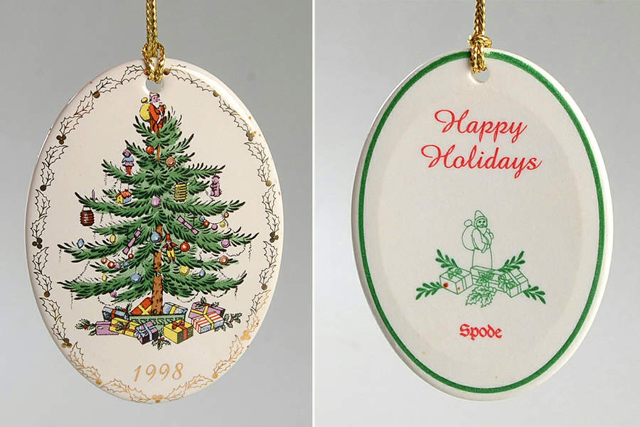 Annual Christmas Tree Ornament 1998-Holly Leaves - With Box by Spode-1