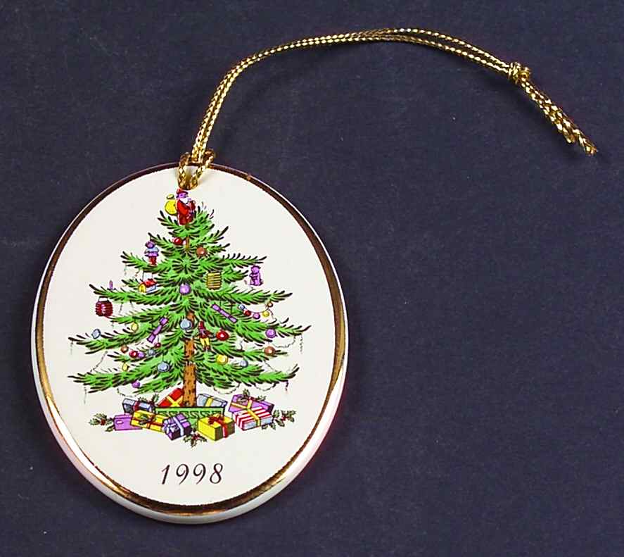 Annual Christmas Tree Ornament 1998-Gold Trim - No Box by Spode-1