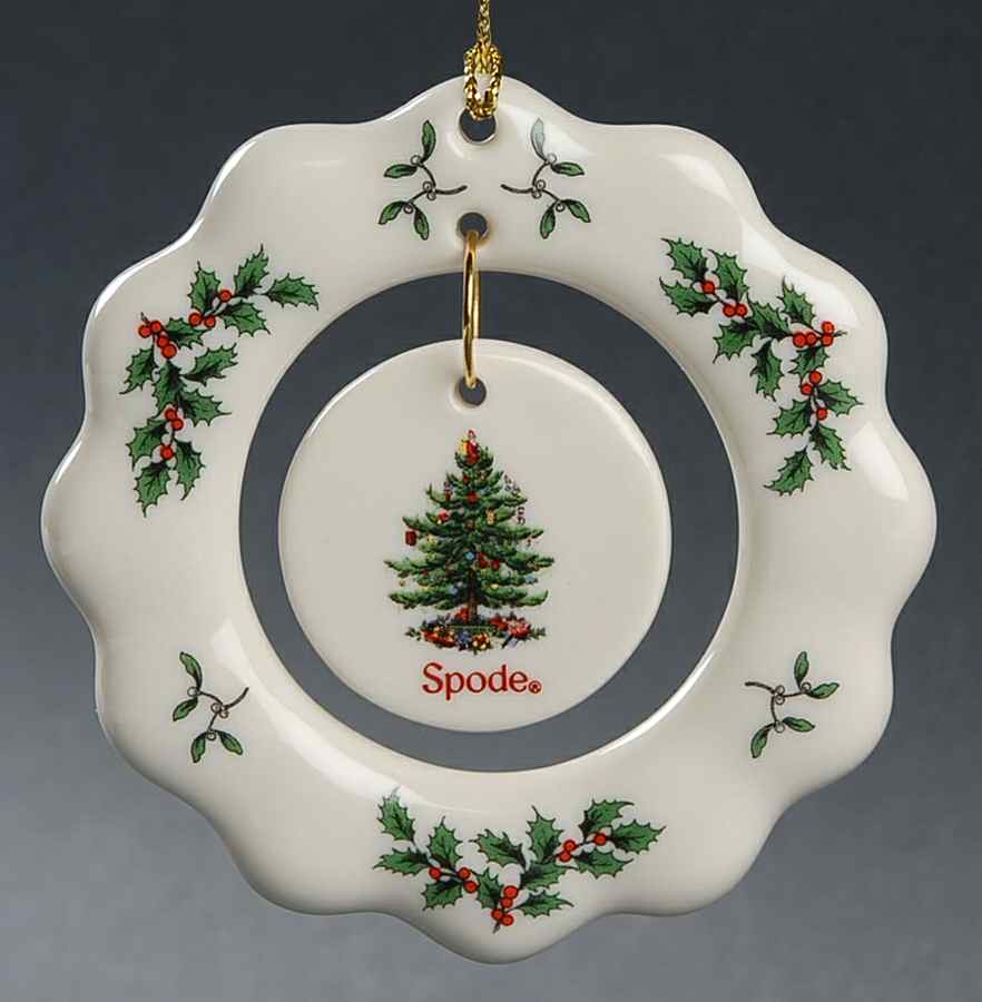 Christmas Tree Ornaments Scalloped Wreath - With Box by Spode-1